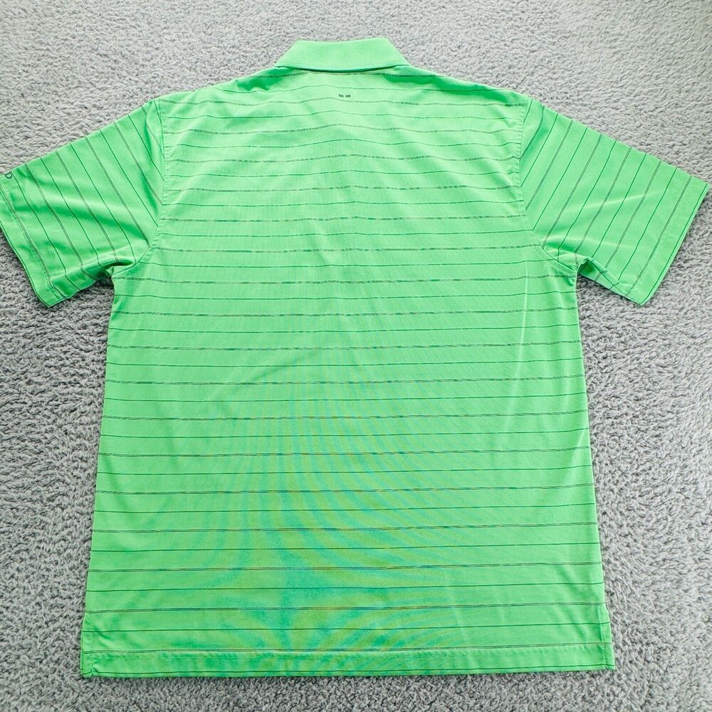 IZOD Golf Polo Shirt Mens M Green Blue Striped Short Sleeve Athletic Outdoor - Picture 7 of 9